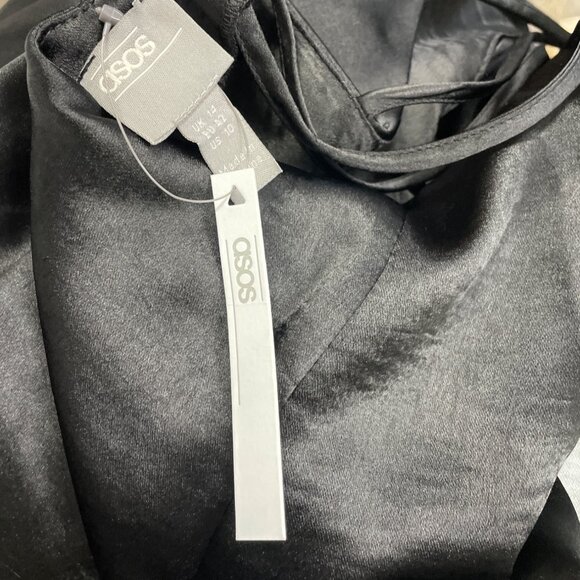 Asos Womens Black Polyester Strappy Backless Midi Dress Size 10 - Picture 4 of 6